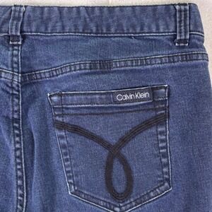 Calvin Klein Womens Pencil Jeans 16 33x30 Dark Wash Mid Rise Denim Western Zip